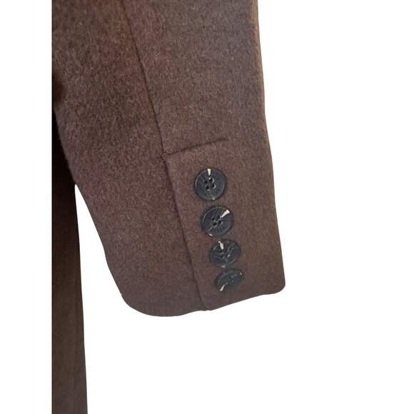 NWT L Avec Les Filles Womens Brown Double-Breasted Long Wool Blend Coat - Picture 13 of 16
